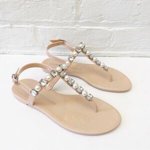 Stuart Weitzman || Goldie Pearl + Crystal Jelly Sandals‎ Blush Pink 6
